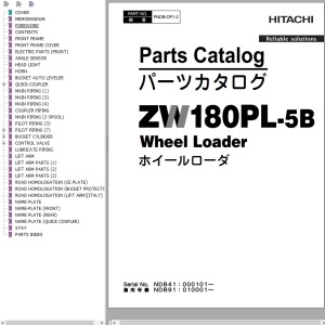 Hitachi ZW180PL-5B Parts Catalog PNDB-OP1-2