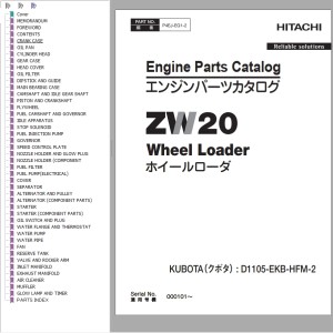 Hitachi ZW20 Engine Parts Catalog P4EJ-EG1-2