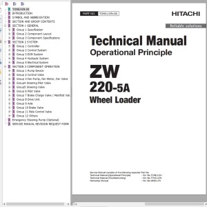 Hitachi ZW220-5A Technical Manual TONEJ-EN-00