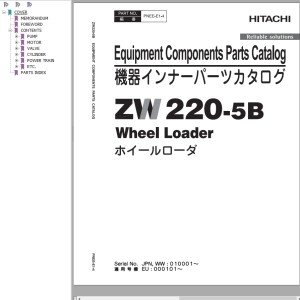 Hitachi ZW220-5B Parts Catalog PNEE-E1-4