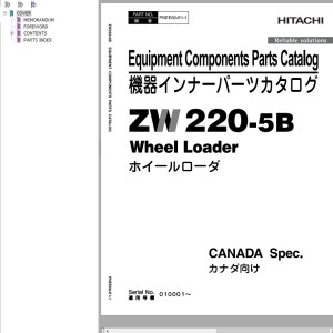 Hitachi ZW220-5B Parts Catalog PNEE60-E1-1