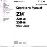 Hitachi ZW220-5B ZW250-5B Operator's Manual ENMNEC-CA2-4