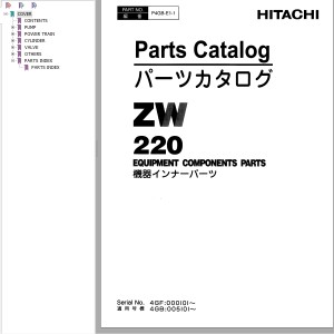 Hitachi ZW220 Parts Catalog P4GB-E1-1