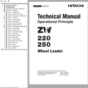 Hitachi ZW220 ZW250 Technical Manual TO4GC-E-00