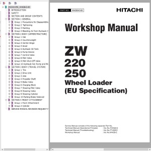 Hitachi ZW220 ZW250 Workshop Manual W4GB-E-00