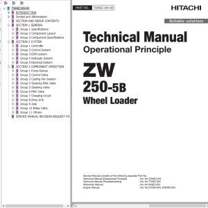 Hitachi ZW250-5B Technical Manual TONEC-EN-00