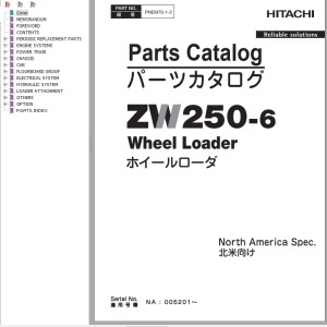 Hitachi ZW250-6 Parts Catalog PNEM70-1-2