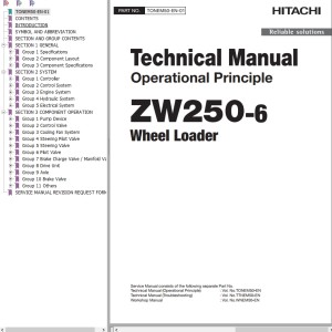 Hitachi ZW250-6 Technical Manual TONEM50-EN-01
