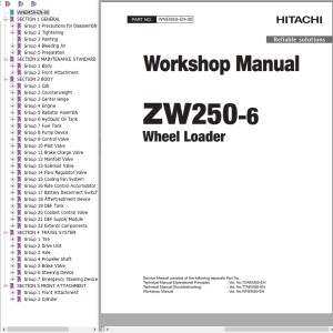 Hitachi ZW250-6 Workshop Manual WNEM50-EN-00