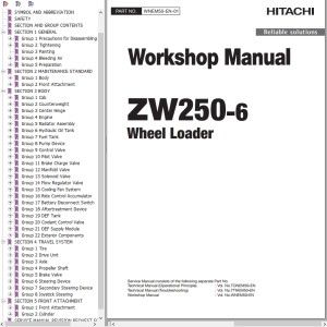 Hitachi ZW250-6 Workshop Manual WNEM50-EN-01