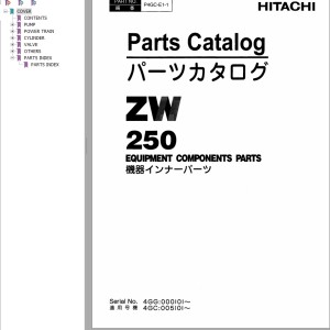 Hitachi ZW250 Parts Catalog P4GC-E1-1