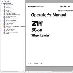 Hitachi ZW30-5B Operator's Manual ENMNBB-NA1-2