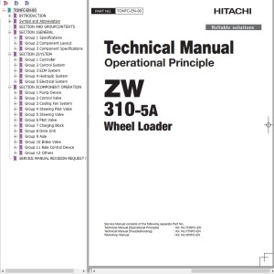 Hitachi ZW310-5A Technical Manual TONFC-EN-00