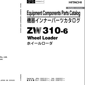 Hitachi ZW310-6 Parts Catalog PNFB50-E1-3