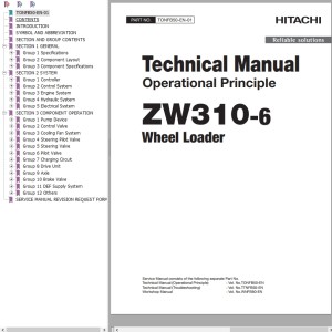 Hitachi ZW310-6 Technical Manual TONFB50-EN-01