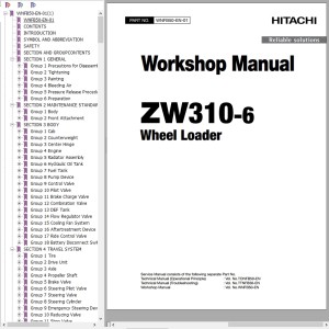 Hitachi ZW310-6 Workshop Manual WNFB50-EN-01