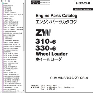 Hitachi ZW310-6 ZW330-6 Engine Parts Catalog PNFB50-EG1-4