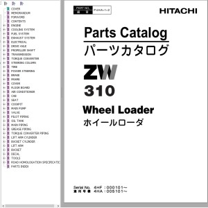Hitachi ZW310 Parts Catalog P4HA-1-2