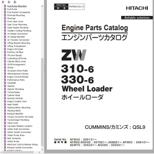 Hitachi ZW330-6 ZW310-6 Engine Parts Catalog PNFB50-EG1-5