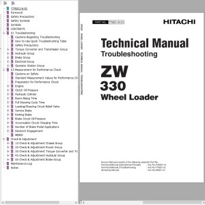 Hitachi ZW330 Technical Manual TT92C1-E-01