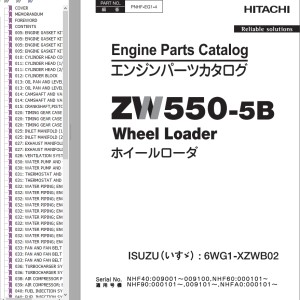 Hitachi ZW370-5B Engine Parts Catalog PNHF40-EG1-4