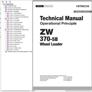 Hitachi ZW370-5B Technical Manual TONHE-EN-00