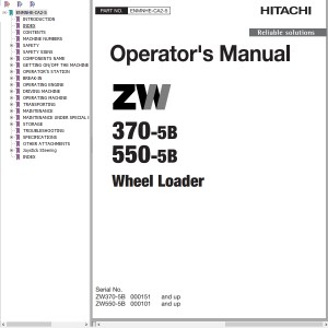 Hitachi ZW370-5B ZW550-5B Operator's Manual ENMNHE-CA2-5