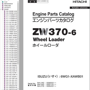 Hitachi ZW370-6 Engine Parts Catalog 6WG1-XAWB01-5