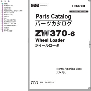 Hitachi ZW370-6 Parts Catalog PNHJ70-1-2