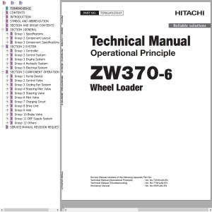 Hitachi ZW370-6 Technical Manual TONHJ40-EN-01