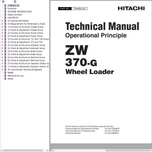 Hitachi ZW370-G Technical Manual TONHB-E-00
