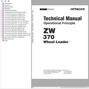 Hitachi ZW370 Technical Manual TO97C5-E-00