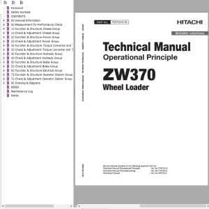 Hitachi ZW370 Technical Manual TO97C5-E-02