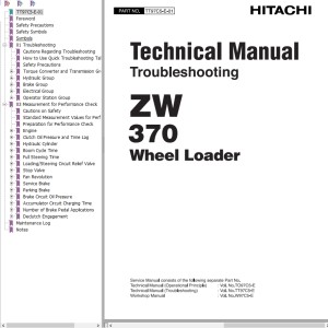 Hitachi ZW370 Technical Manual TT97C5-E-01
