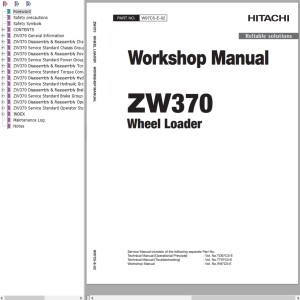 Hitachi ZW370 Workshop Manual W97C5-E-02