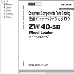 Hitachi ZW40-5B Parts Catalog PNBCA0-E1-2