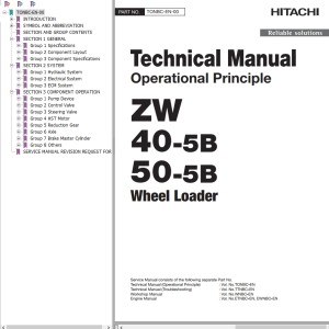 Hitachi ZW40-5B ZW50-5B Technical Manual TONBC-EN-00
