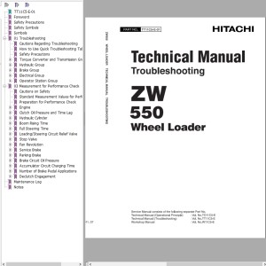 Hitachi ZW550 Technical Manual TT11C5-E-01