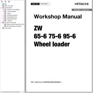 Hitachi ZW65-6 ZW75-6 ZW95-6 Workshop Manual WPSY-EN-00