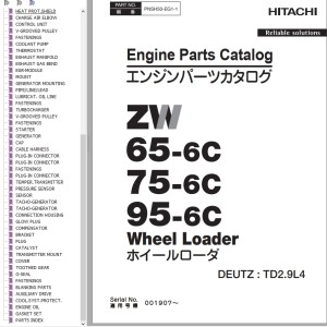 Hitachi ZW65-6C ZW75-6C ZW95-6C Engine Parts Catalog PNSH50-EG1-1