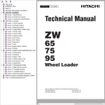 Hitachi ZW65 ZW75 ZW95 Technical Manual T4L1-E-00