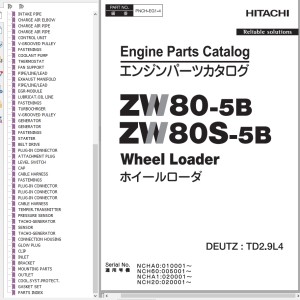 Hitachi ZW80-5B ZW80S-5B Engine Parts Catalog PNCH-EG1-4