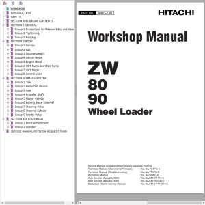 Hitachi ZW80 ZW90 Workshop Manual W4FG-E-00