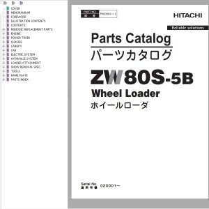 Hitachi ZW80S-5B Parts Catalog PNCHA1-1-1