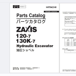 Hitachi ZX120-7 ZX130K-7 Part Catalog PDA3A0-1-2