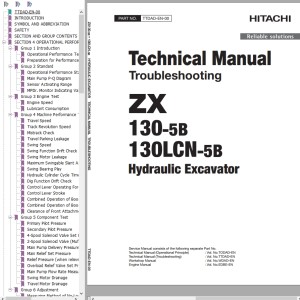 Hitachi ZX130-5B ZX130LCN-5B Technical Manual TTDAD-EN-00
