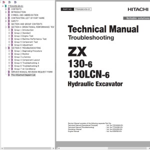 Hitachi ZX130-6 Z130LCN-6 Technical Manual TTDAQ50-EN-01