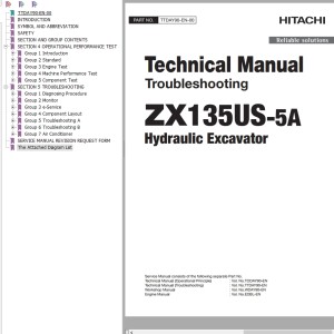 Hitachi ZX135US-5A Technical Manual TTDAY90-EN-00