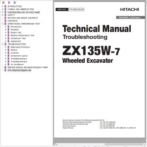 Hitachi ZX135W-7 Technical Manual TTLAF50-EN-00