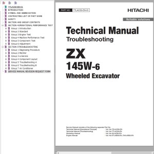 Hitachi ZX145W-6 Technical Manual TTLAC50-EN-01
